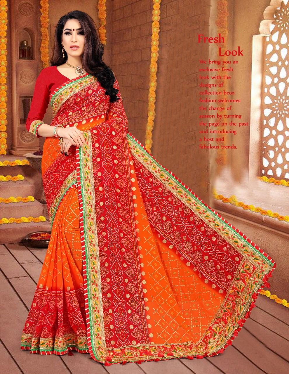 Kum Kum By Jalnidhi Georgette Bandhani Saree Exporters In India